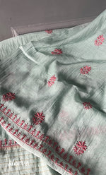 将图像加载到图库查看器中， Women&#39;s Lakhnavi Handcrafted Mul Chanderi Unstitched Kurta And Dupatta Set - HONC0280889
