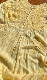 Load image into Gallery viewer, Women&#39;s Lucknowi Handcrafted  Modal  Cotton Chikankari Kurti - NC025159
