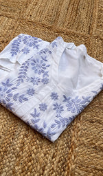 Load image into Gallery viewer, Women&#39;s Lakhnavi Handcrafted Modal Cotton Chikankari Top - HONC0276615
