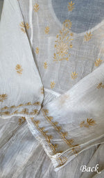 Load image into Gallery viewer, Women's Lakhnavi Handcrafted Mul Chanderi Semi - Stitched Kurta And Dupatta Set - HONC0294987