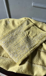 将图像加载到图库查看器中， Women&#39;s Lakhnavi Handcrafted Munga Silk Semi - Stitched Chikankari Kurta And Dupatta Set- HONC0270994
