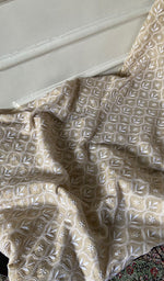 Load image into Gallery viewer, Lucknowi Handcrafted Tissue Chanderi Chikankari Unstitched Unisex Kurta Fabric - HONC0338778