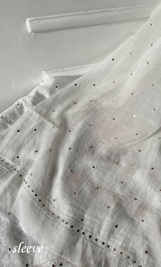 Women's Lakhnavi Handcrafted Unstitched Mul Chanderi Kurta And Dupatta Set - HONC0311960