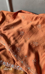 Load image into Gallery viewer, Women's Lucknowi Handcrafted Chanderi Silk Unstitched Chikankari Full Suit Material - HONC018789