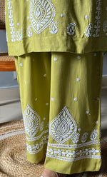 Load image into Gallery viewer, Women&#39;s Lakhnavi Handcrafted Modal Cotton Chikankari Kurta And Pant Set - HONC0300580
