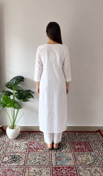 Women's Lucknowi Handcrafted Cotton Chikankari Kurti - HONC0207352