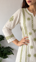 Divya Women's Lucknowi Handcrafted Cotton Chikankari Kurti - HONC0213403