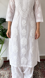 Women's Lucknowi Handcrafted Modal Cotton Chikankari Kurti- HONC0392420