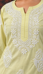 Women's Lucknowi Handcrafted Cotton Chikankari Kurti- HONC0129493