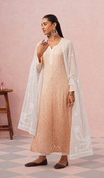Women's Lucknowi Handcrafted Kota Cotton Chikankari Dupatta - HONC0386526
