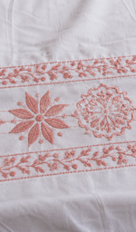 Lakhnavi Handcrafted Cotton Chikankari Bedsheet Set - HONC0364220
