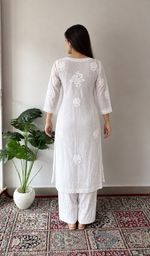 Women's Lucknowi Handcrafted Modal Cotton Chikankari Kurti- HONC0392420