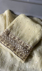 Load image into Gallery viewer, Women&#39;s Lakhnavi Handcrafted Pure Organza Chikankari Unstitched Kurta And Dupatta Set- HONC0300625
