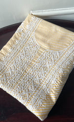 Load image into Gallery viewer, Shumaira Women's Lakhnavi Handcrafted Cotton Chikankari Unstitched Kurti Fabric - HONC0326379