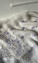 Load image into Gallery viewer, Mainaaj  Women's Lakhnavi Handcrafted Pure Organza Chikankari Unstitched Kurta And Dupatta Set- HONC0327338