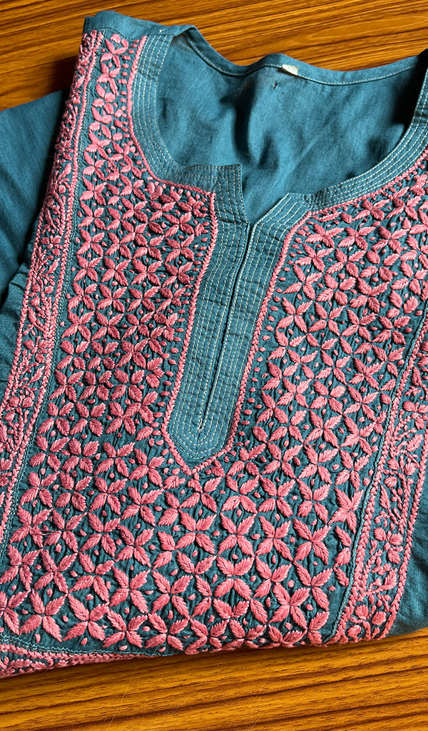 Women's Lucknowi Handcrafted Cotton Chikankari Kurti - HONC0298715