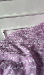 将图像加载到图库查看器中， Aavya Women's Lakhnavi Handcrafted Mul Chanderi Unstitched Kurta And Dupatta Set - HONC0348675
