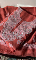 Laila Women's Lucknowi Handcrafted Faux-Georgette Unstitched  Chikankari Suit Material - HONC0330382