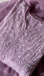 将图像加载到图库查看器中， Women's Lucknowi Handcrafted Kota Cotton Chikankari Semi Stitched Kurta And Dupatta Set - HONC0318336