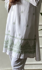 Load image into Gallery viewer, Rehana Women's Lakhnavi Handcrafted Modal Cotton Chikankari Top - HONC0307560