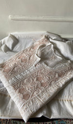 Load image into Gallery viewer, Women's Lakhnavi Handcrafted Mul Chanderi Semi - Stitched Kurta And Dupatta Set -  HONC0343195