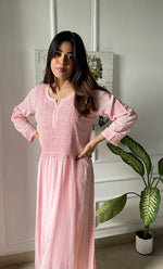 Load image into Gallery viewer, Rooh Women&#39;s Lucknowi Handcrafted Modal Cotton Chikankari Kurti - HONC0264944
