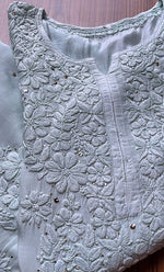 Load image into Gallery viewer, Women&#39;s Lakhnavi Handcrafted Muslin Chikankari Kurti - HONC0175654

