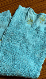 将图像加载到图库查看器中， Women&#39;s Lucknowi Handcrafted Cotton Chikankari Kurti - HONC0301012
