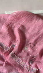 Load image into Gallery viewer, Women's Lakhnavi Handcrafted Mul Chanderi Unstitched Chikankari Full Suit Material - HONC0362598