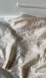 Women's Lakhnavi Handcrafted Tussar Silk Chikankari Kurta And Organza Dupatta Set - HONC0332849