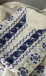 Load image into Gallery viewer, Women&#39;s Lakhnavi Handcrafted Pure Organza Chikankari Unstitched Kurta And Dupatta Set- HONC0310886
