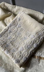 Load image into Gallery viewer, Jazba Women's Lakhnavi Handcrafted Mul Chanderi UnStitched Kurta And Dupatta Set - HONC0301694