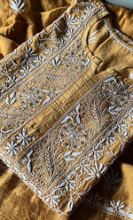 Load image into Gallery viewer, Women&#39;s Lakhnavi Handcrafted Chanderi Silk Semi - Stitched Kurta And Dupatta Set - HONC0258039

