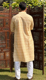 Load image into Gallery viewer, Men&#39;s Lucknowi Handcrafted Cotton Chikankari Kurta - HONC0201002
