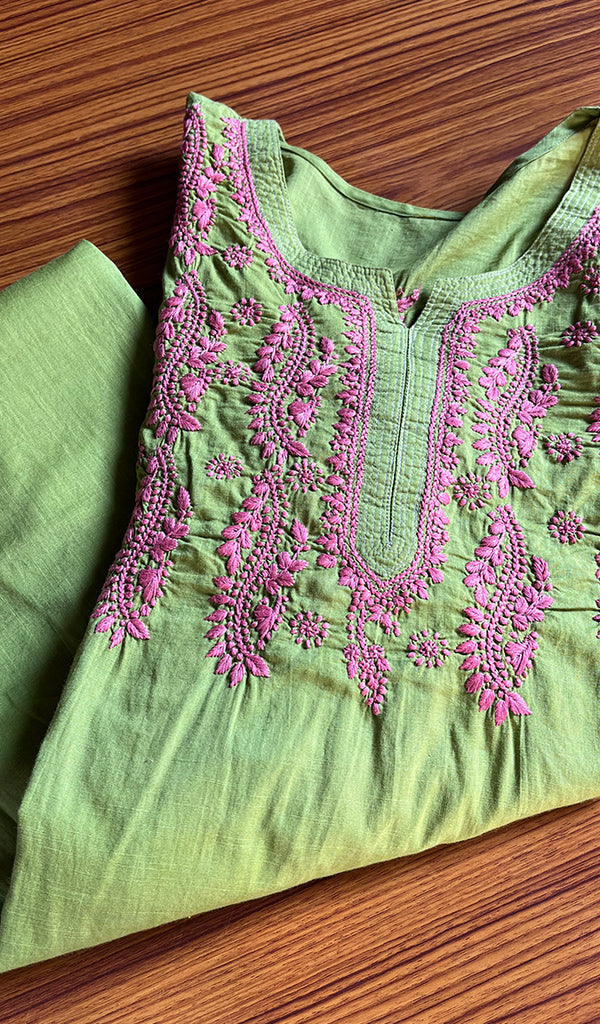 Women's Lucknowi Handcrafted Cotton Chikankari Kurti - HONC0300993
