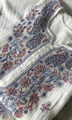 Load image into Gallery viewer, Women&#39;s Lakhnavi Handcrafted Mul Chanderi Semi - Stitched Kurta And Dupatta Set - HONC0314230
