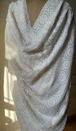 Load image into Gallery viewer, Women&#39;s Lakhnavi Handcrafted Pure Silk Georgette Chikankari - HONC0213505
