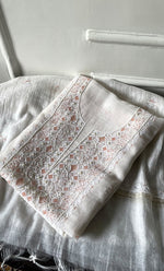 Load image into Gallery viewer, Women's Lakhnavi Handcrafted Unstitched Mul Chanderi Kurta And Dupatta Set - HONC0323593