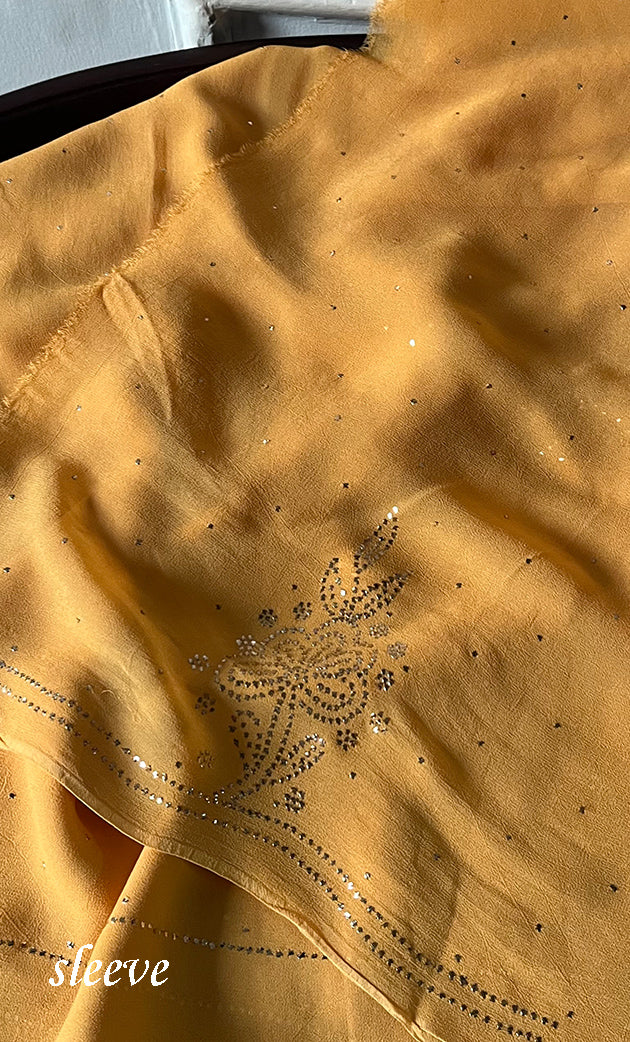 Women's Lucknowi Handcrafted Viscose Georgette Unstitched Chikankari Suit Material - HONC0336843