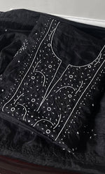 Load image into Gallery viewer, Women&#39;s Lakhnavi Handcrafted Organza Chikankari Unstitched Full Suit Material - HONC0271225
