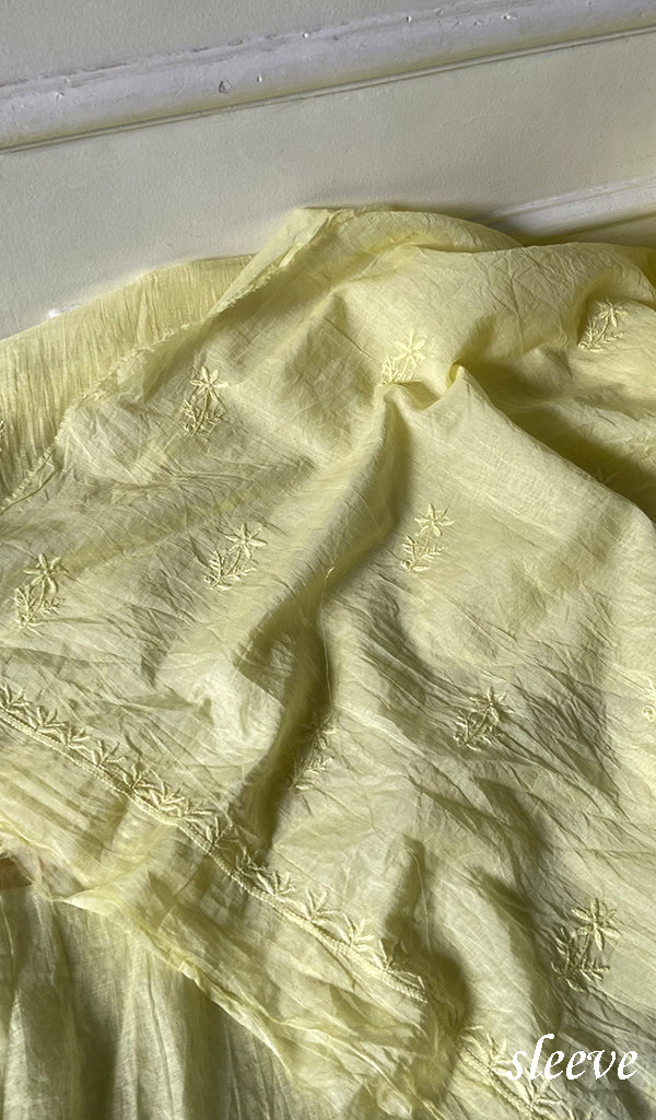 Pure Mul Chanderi Chikankari 3 Pc Unstitched Suit Set