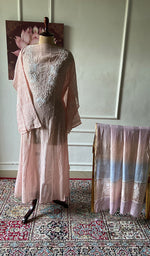 将图像加载到图库查看器中， Women's Lakhnavi Handcrafted Mul Chanderi Semi - Stitched Anarkali And Dupatta Set - HONC0349077