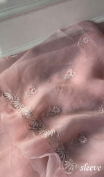 Load image into Gallery viewer, Women's Lakhnavi Handcrafted Pure Organza Chikankari Unstitched Kurta And Dupatta Set- HONC0342714