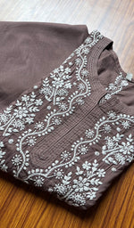 Load image into Gallery viewer, Women&#39;s Lucknowi Handcrafted Cotton Chikankari Kurti - HONC0301004
