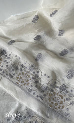 Load image into Gallery viewer, Women&#39;s Lakhnavi Handcrafted Pure Organza Chikankari Unstitched Kurta And Dupatta Set- HONC0311879
