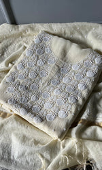 Load image into Gallery viewer, Jazba Women&#39;s Lakhnavi Handcrafted Mul Chanderi UnStitched Kurta And Dupatta Set - HONC0301704
