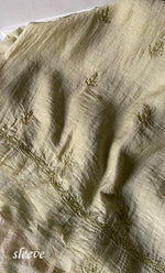 Load image into Gallery viewer, Women's Lakhnavi Handcrafted Mul Chanderi Unstitched Chikankari Full Suit Material - HONC0324472