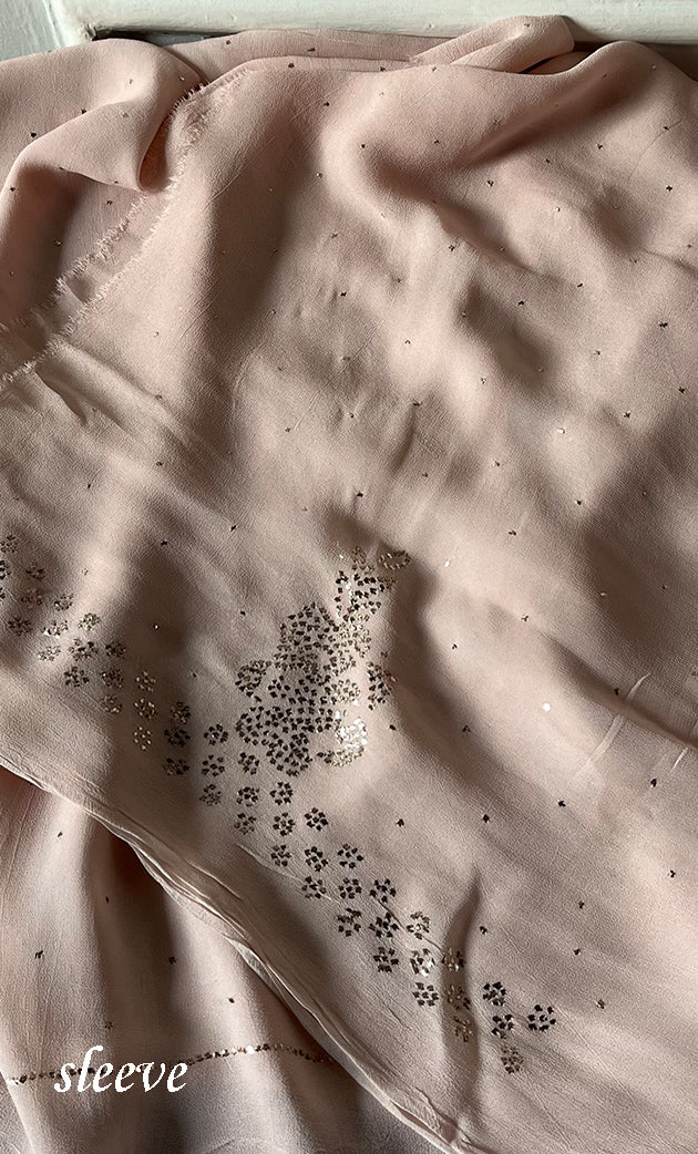 Women's Lucknowi Handcrafted Viscose Georgette Unstitched Chikankari Suit Material - HONC0336840