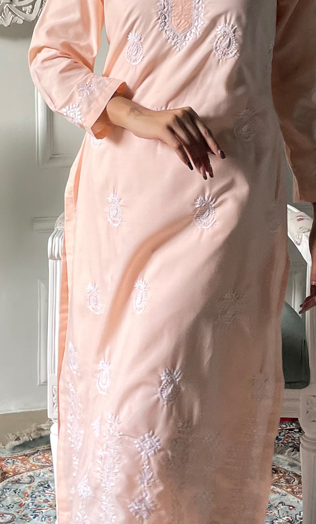 Women's Lucknowi Handcrafted Cotton Chikankari Kurti - HONC0330720