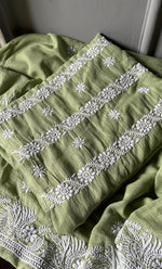 将图像加载到图库查看器中， Women&#39;s Lucknowi Handcrafted Kota Cotton Chikankari Unstitched Kurta And Dupatta Set - HONC0312640
